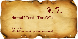 Horpácsi Teréz névjegykártya